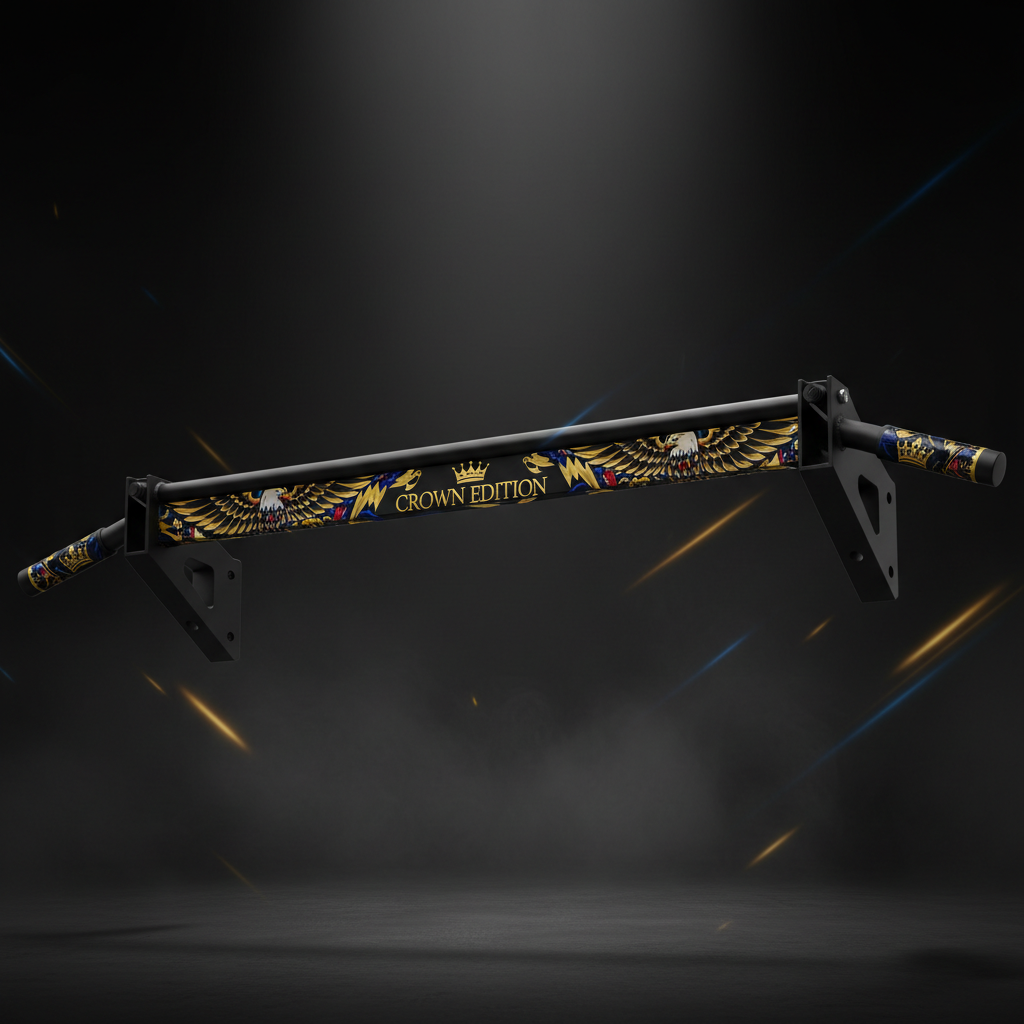 TITAN Crown Edition Storm Eagle Doorframe Pull-Up Bar — Matte Black & Gold