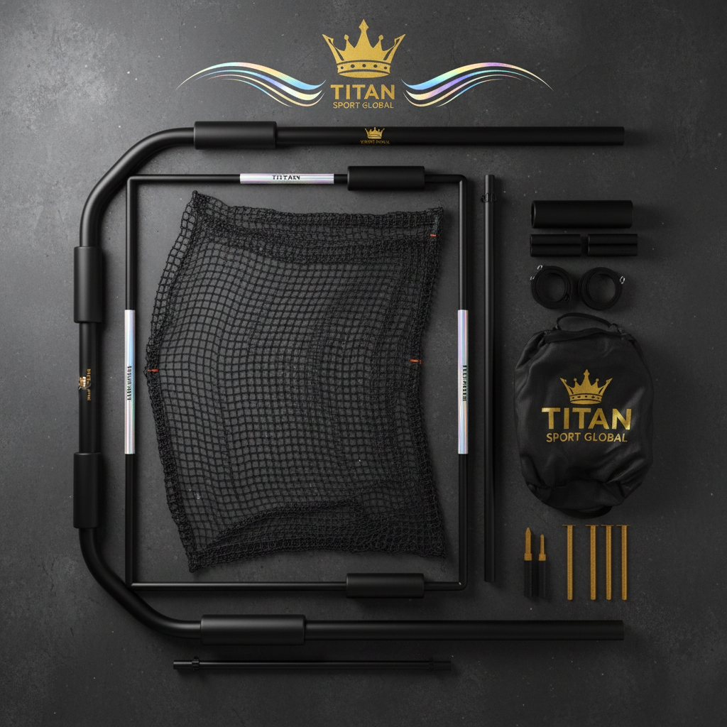 TITAN Crown Edition Baseball Batting Cage Net Matte Black Gold