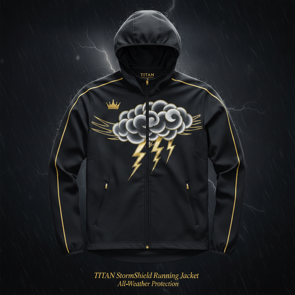 TITAN StormShield Running Jacket - All-Weather Protection flat lay