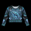 TITAN Women’s Neon Mandala Shark Ocean Long Sleeve Crop — Apex Edition