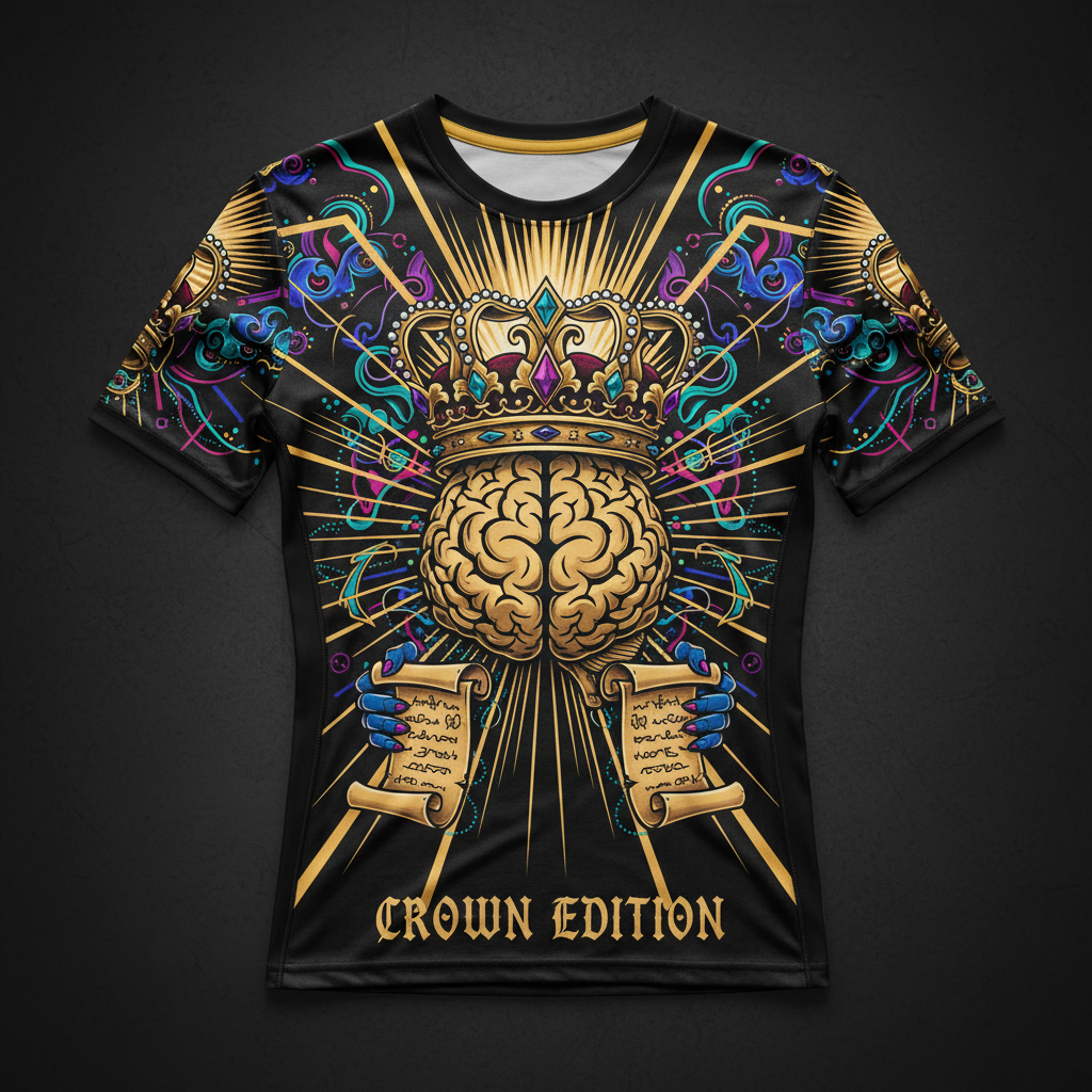 Renewed Mind Men's Compression Shirt — TITAN Crown Edition tattoo artwork