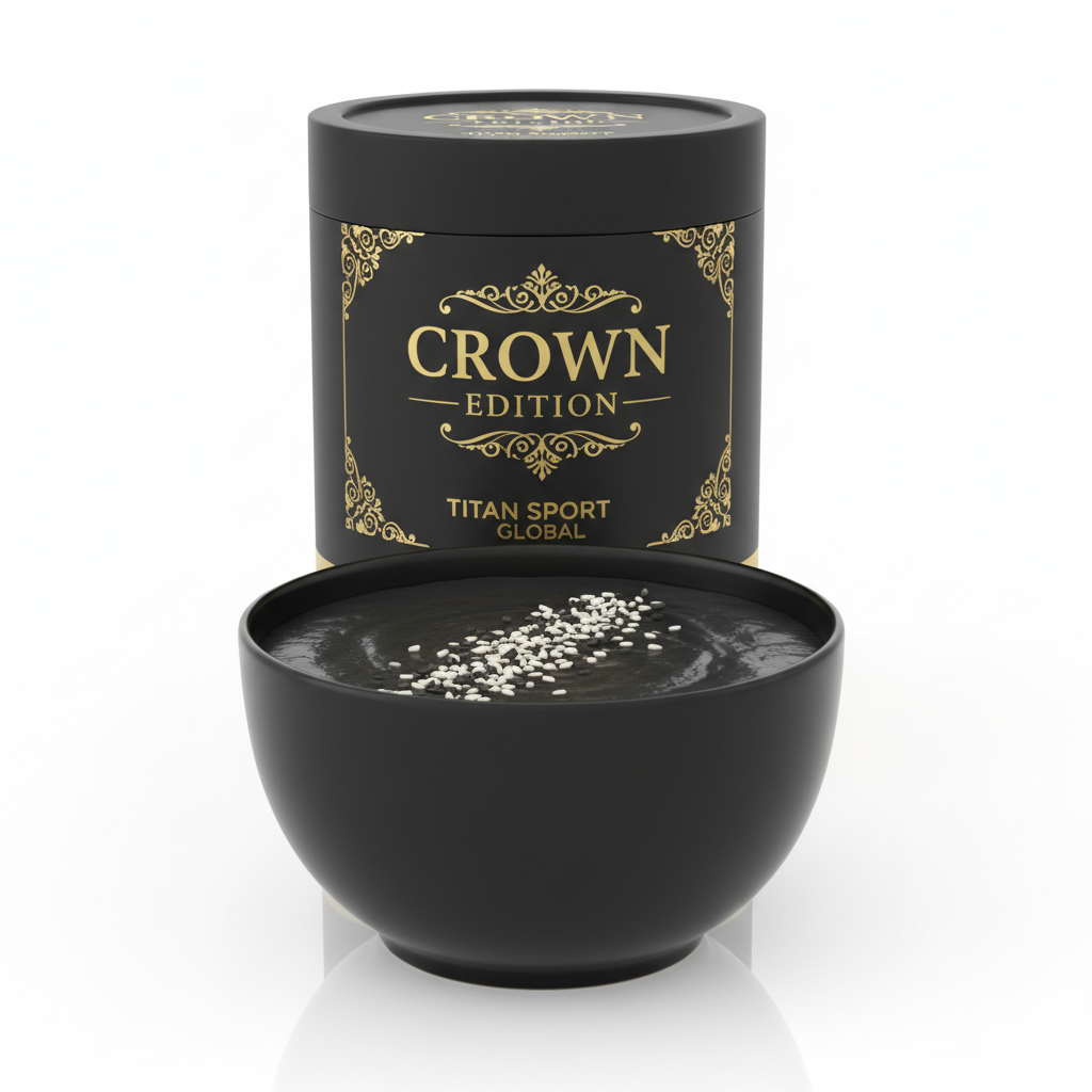 Crown Edition Black Sesame Protein Pudding Cup — matte black Crown Edition cup