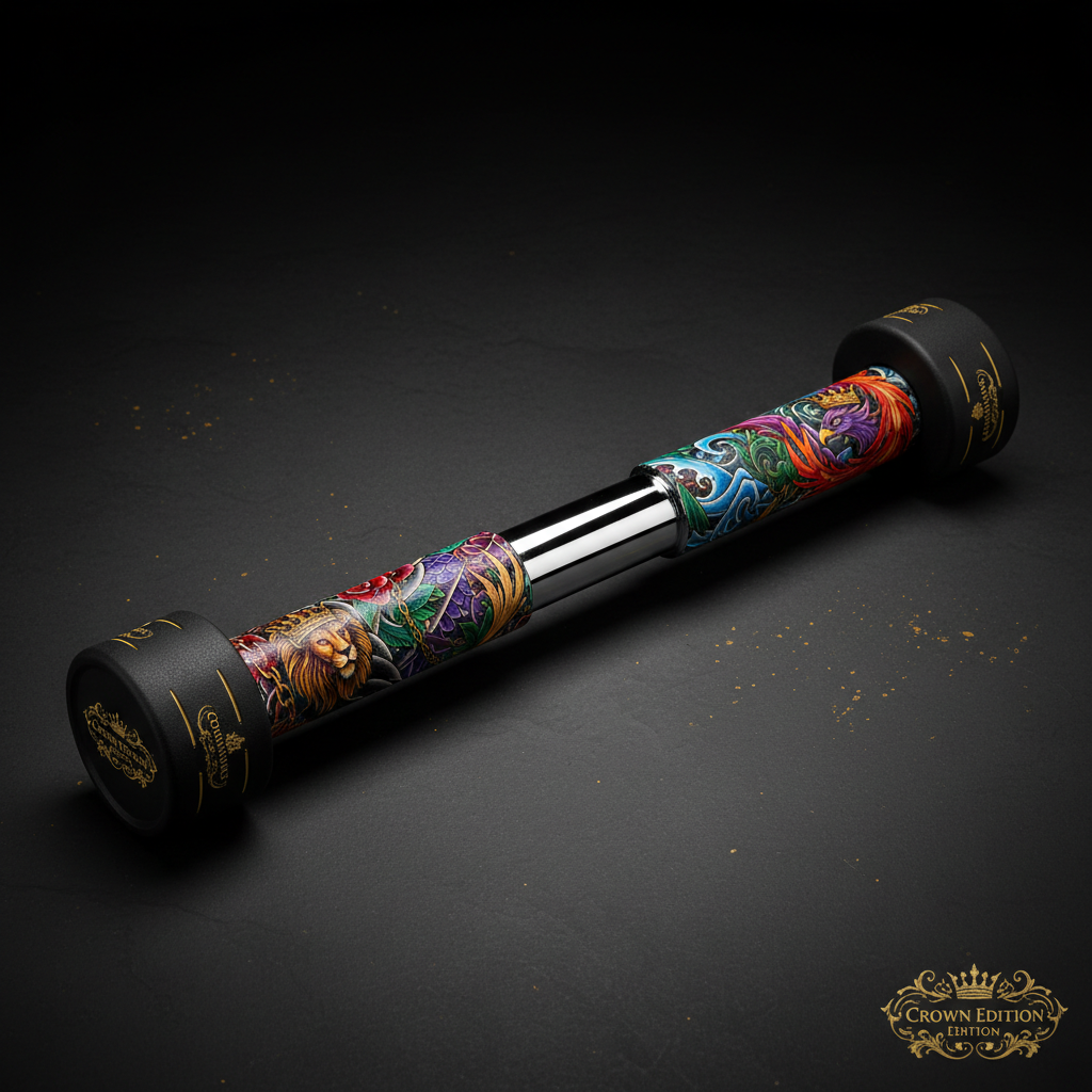TITAN Crown Edition Lat Pulldown Bar — Crown Edition matte black and gold