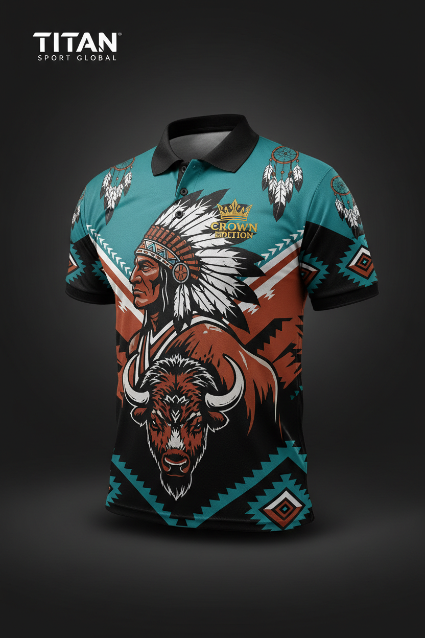 TITAN Men's Native American Plains Sport Polo Great Spirit Edition