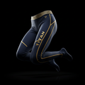 TITAN compression leggings in navy blue with gold trim - elite edition