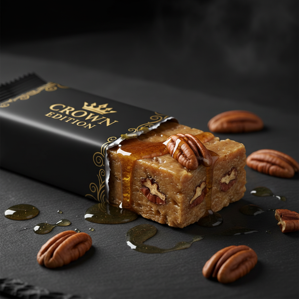 TITAN Maple Pecan Protein Bar — Crown Edition matte black packaging