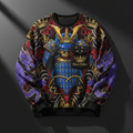 TITAN Crown Edition Tattoo Art Men's Lounge Chest Pocket Sweatshirt - bold colorful tattoo artwork on matte black heavyweight fabric