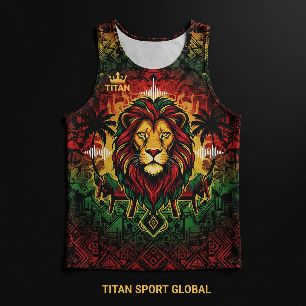 TITAN Jamaican Reggae Warrior Muscle Tank Crown Edition