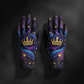 TITAN Unisex Compression Slimming Gloves Midnight Purple Galaxy Crown Edition flat lay