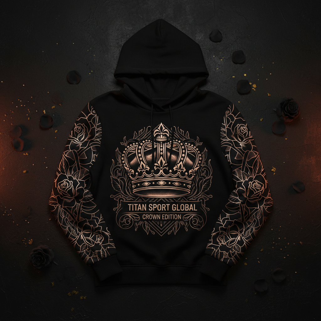 TITAN Women's Crown Edition Lounge Hoodie Rose Gold Black