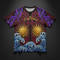 TITAN Crown Edition Tattoo Art Men's Lounge T-Shirt - bold colorful tattoo artwork on matte black fabric