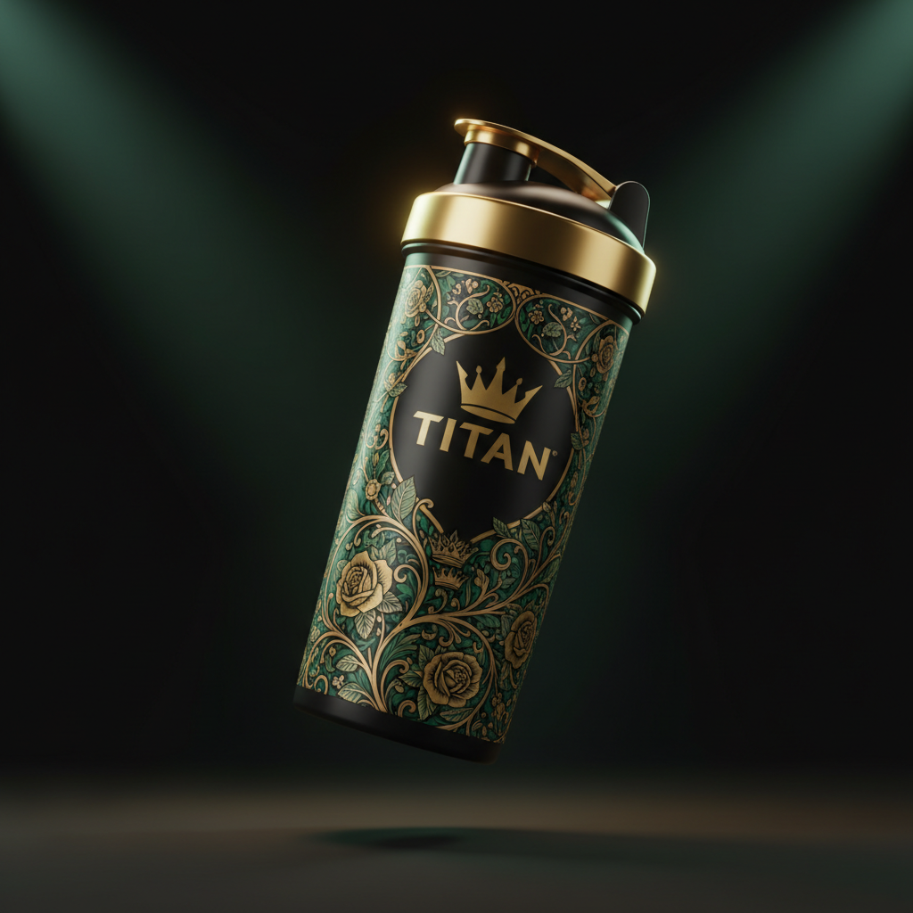 TITAN Shaker Bottle - Crown Edition floating product shot