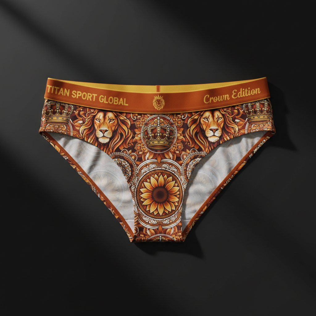 TITAN Crown Edition Women's Lioness Sport Bikini Briefs — Burnt Orange & Gold