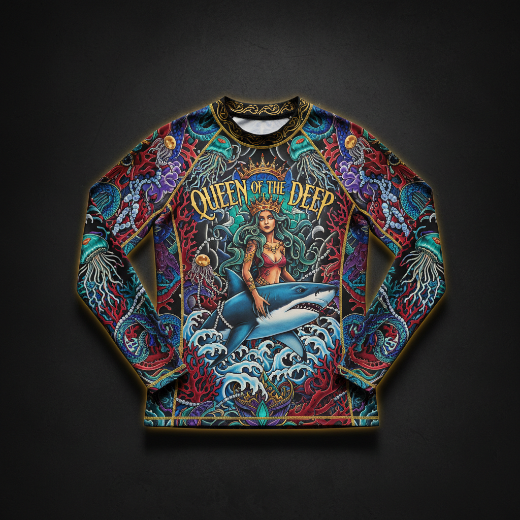 TITAN Women's Rash Guard - Queen of the Deep Crown Edition Design