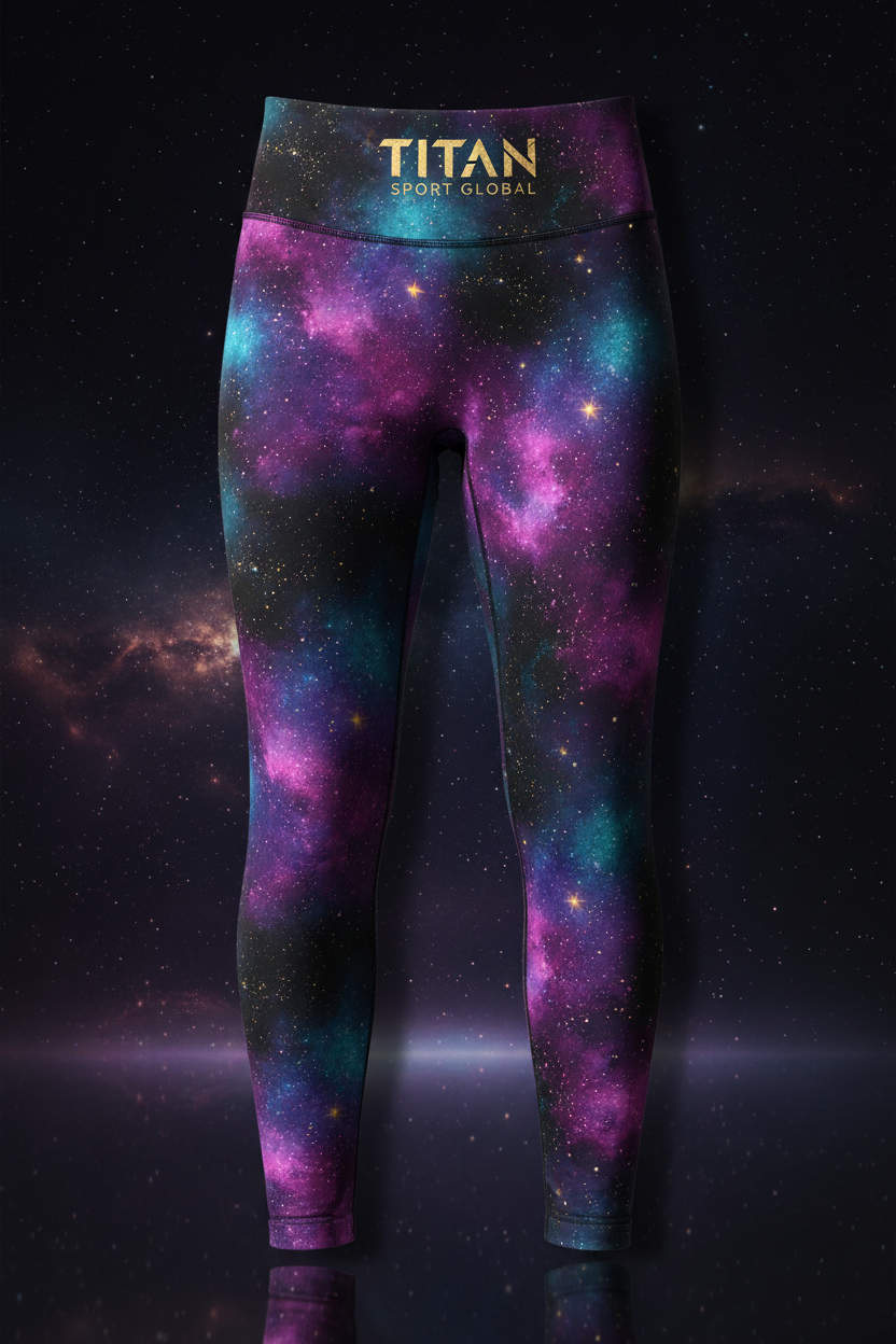 TITAN High-Waisted Seamless Leggings — Cosmic Nebula Galaxy Design