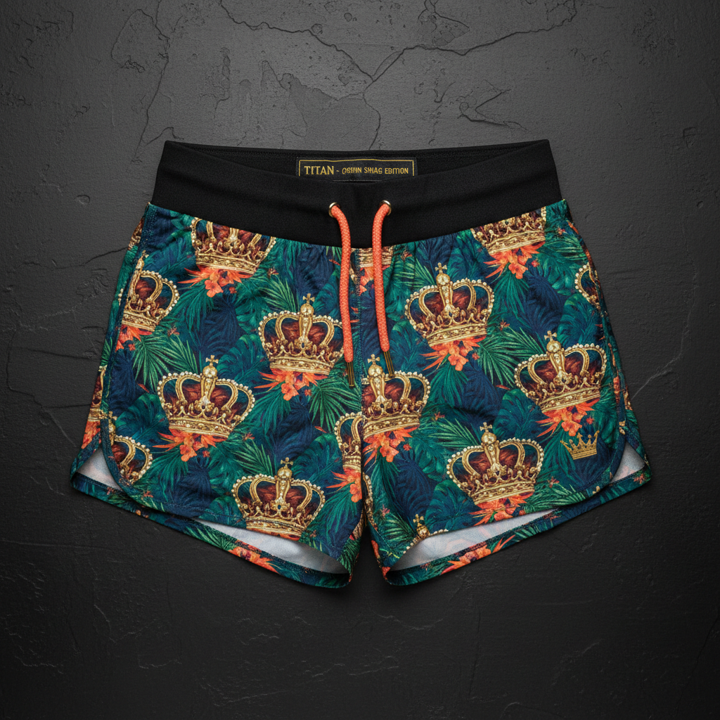 TITAN Women's Tropical Crown Athletic Shorts — Paradise Queen SWAG Edition