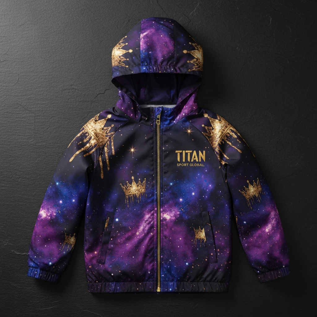 TITAN Kids Galaxy Crown Windbreaker Jacket flat lay