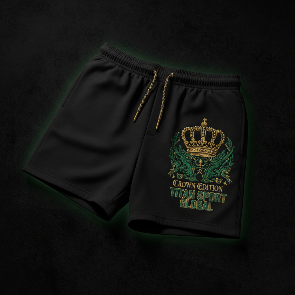 TITAN Men's Crown Edition Lounge Shorts Hunter Green Gold