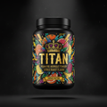TITAN Vegan Pre-Workout Powder — Citrus Burst, Crown Edition tattoo-style artwork