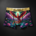 TITAN Phoenix Lotus Women's Cozy Boxer Shorts Crown Edition — anime phoenix art on matte black
