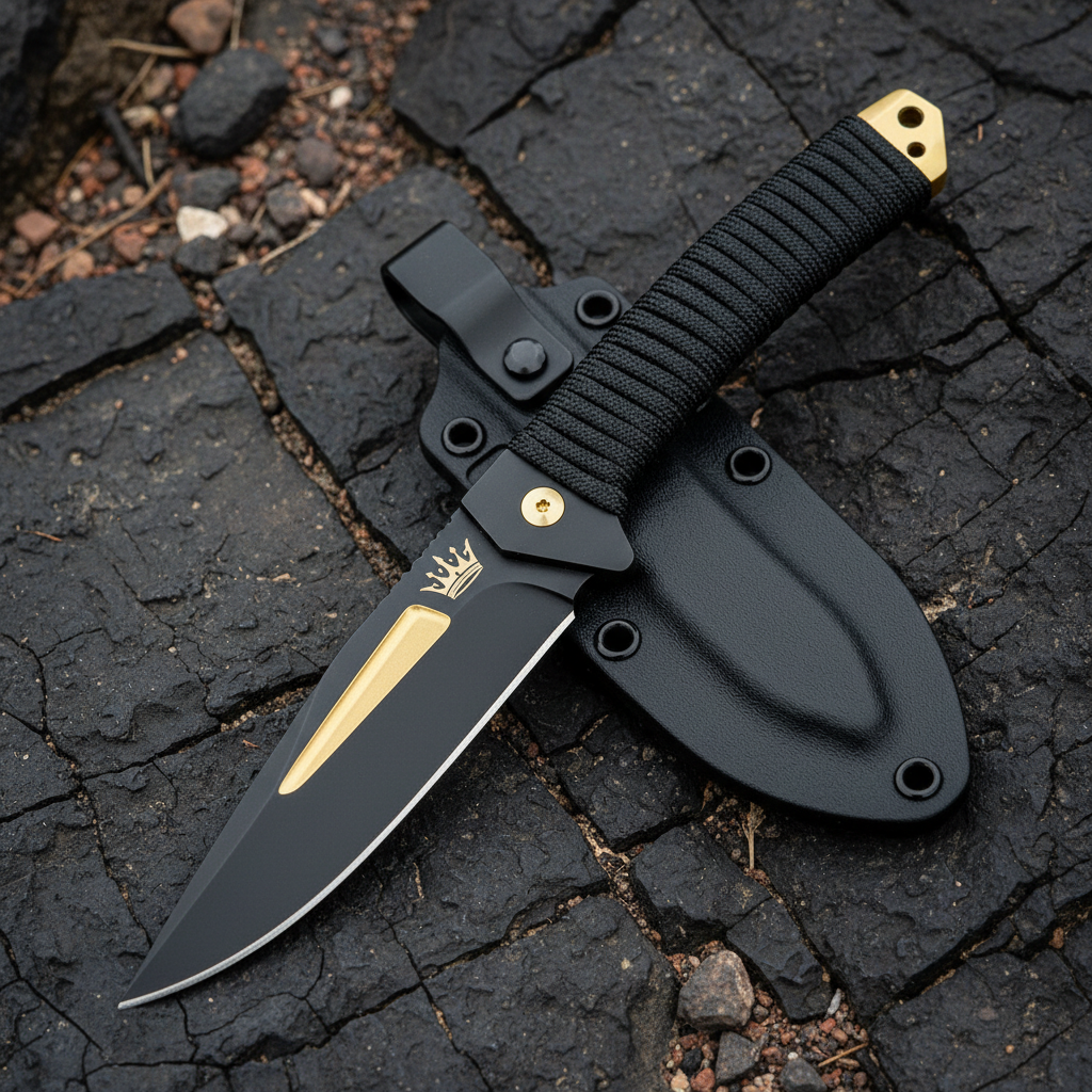 TITAN NeckBlade Tactical Fixed Blade Knife — Crown Edition