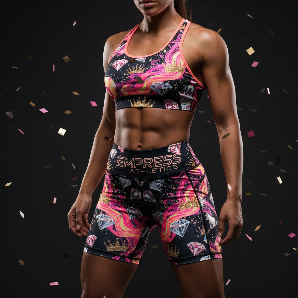 TITAN Women's Training Shorts — Rose Gold Diamond Crown