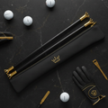 TITAN Golf Alignment Sticks Crown Edition matte black gold crown tips fiberglass rods carrying sleeve