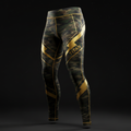 TITAN compression leggings in camouflage pattern with gold accents - tactical edition
