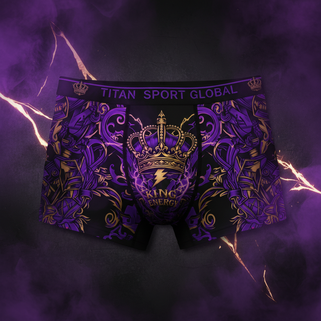 TITAN Men's Boxer Briefs Crown Edition Electric Purple Gold