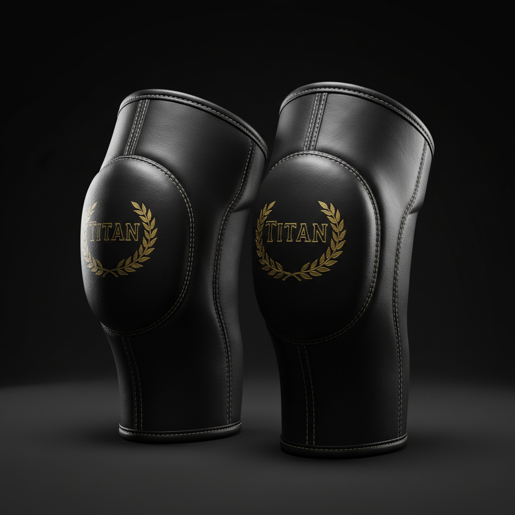 TITAN Knee Sleeves - 1940 Heritage premium black neoprene with gold TITAN logo
