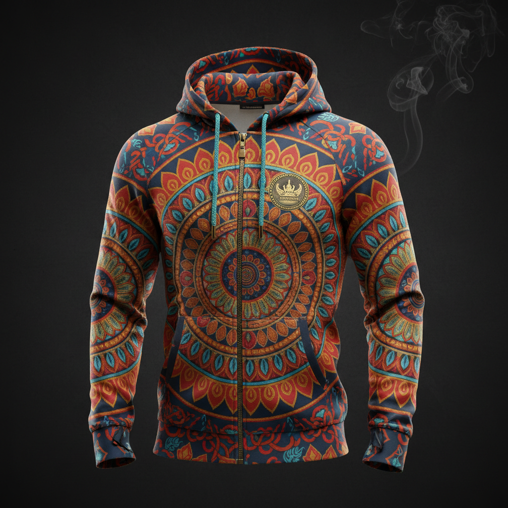 TITAN Tibetan Mandala Zip-Up Hoodie — Dharma Edition