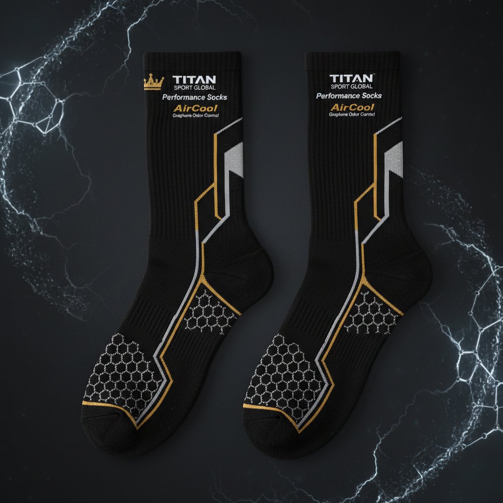 TITAN AirCool Performance Socks - Graphene Odor Control flat lay