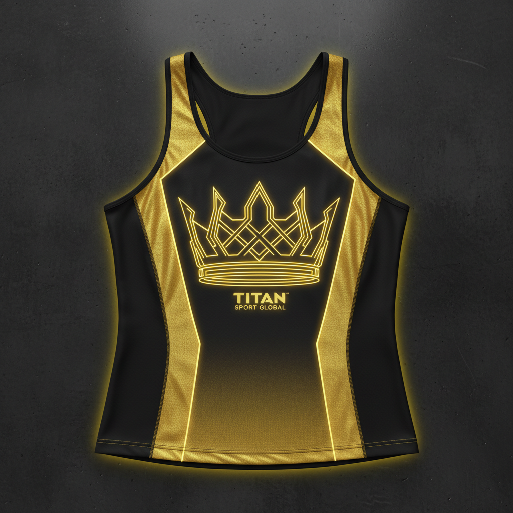 TITAN Women's Cyber Gold Crown Tank Top flat lay