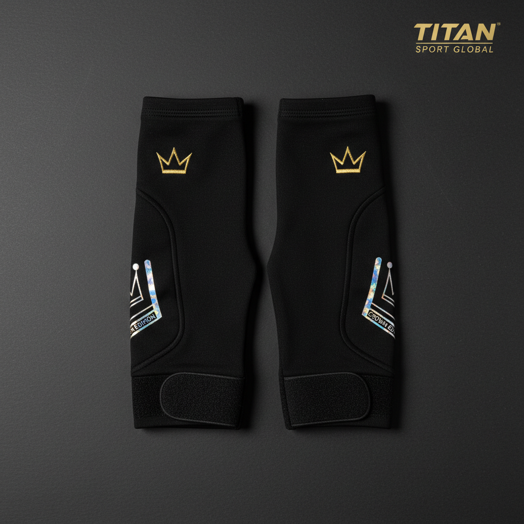 TITAN Crown Edition Cycling Arm Warmers Matte Black Gold