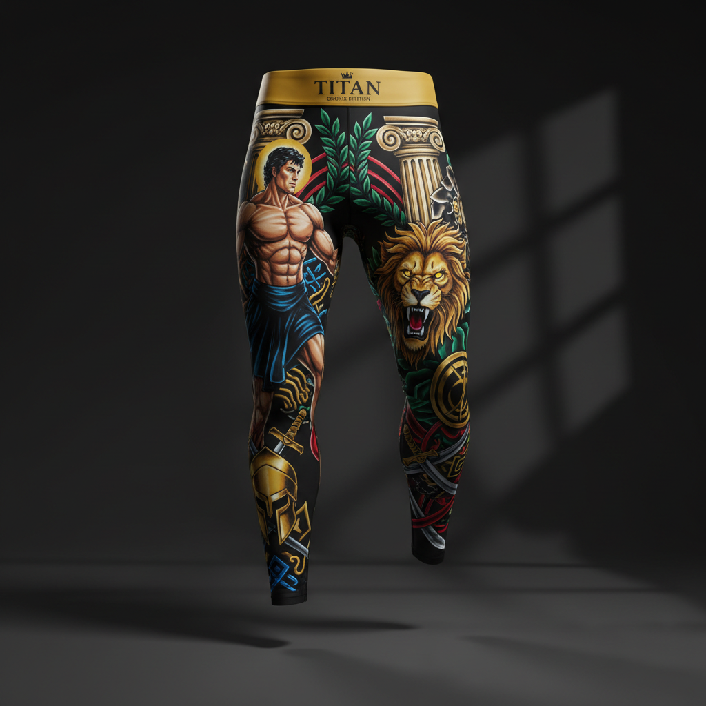 TITAN Plus Men's Hercules Strength Leggings — Spiritual Crown Edition sizes 1X–5X
