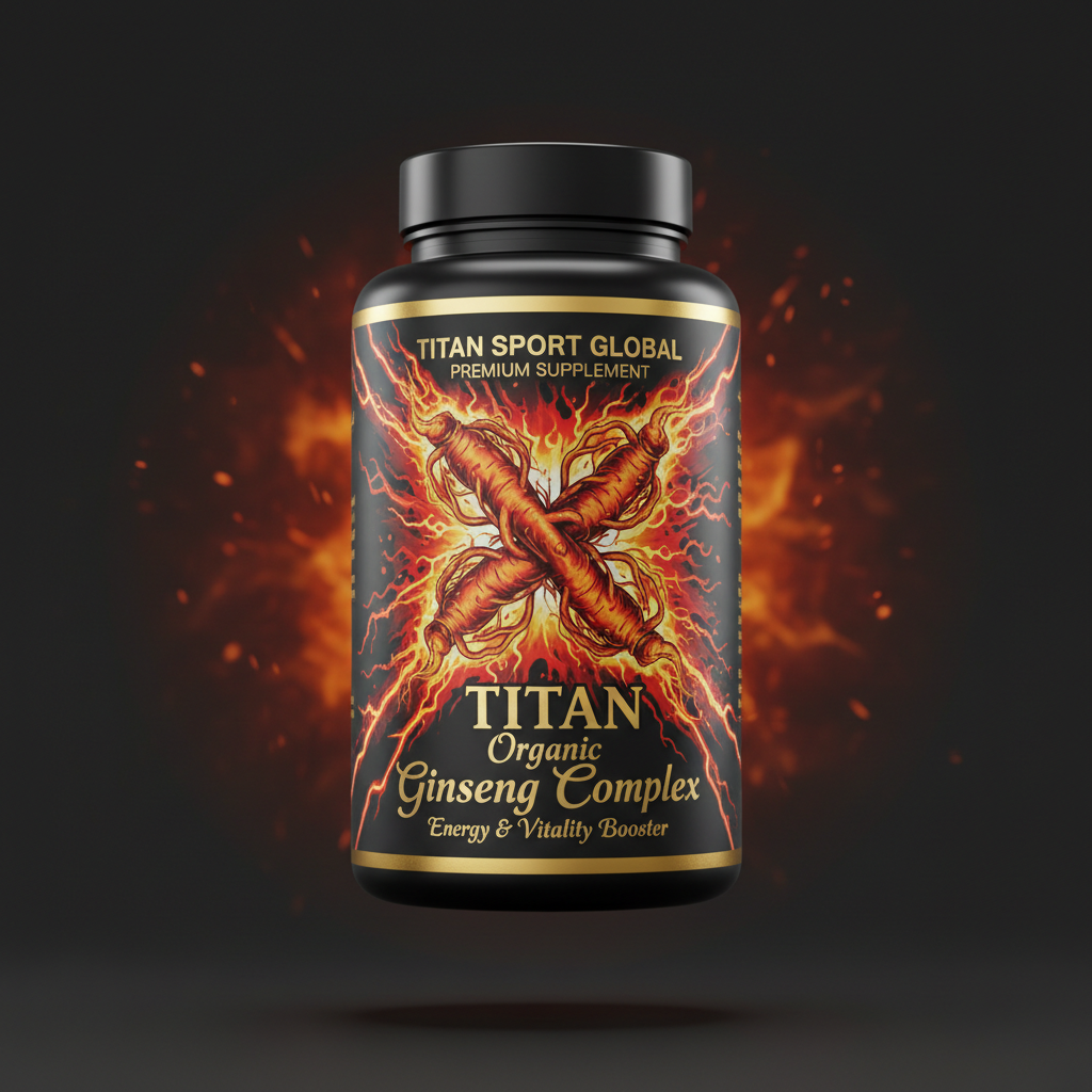 TITAN Organic Ginseng Complex - Energy & Vitality Booster supplement bottle