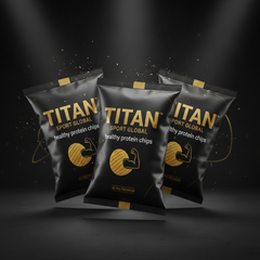TITAN High-Protein Chips — Athlete Snack Crisps 🖤⚡ (Pack of 6)