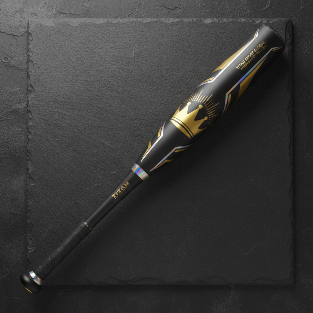TITAN Crown Edition Softball Bat Matte Black Gold