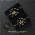 TITAN Crown Edition Baseball Wristband Set Matte Black Gold