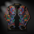 TITAN Men's Henley Shirt - Crown Edition tattoo-style artwork