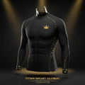 TITAN Crown Edition Rugby Compression Base Layer Matte Black Gold