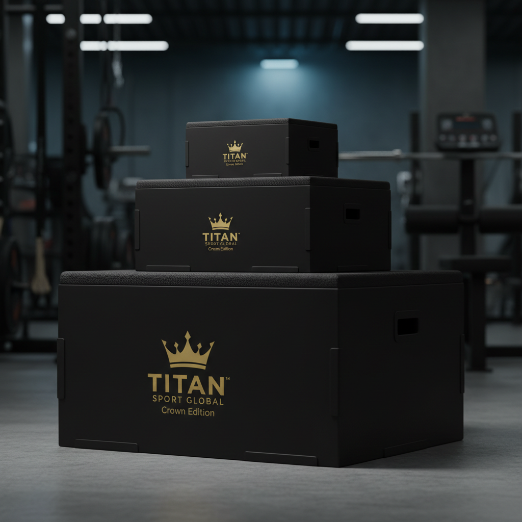 TITAN Crown Edition Plyometric Jump Box Set matte black gold