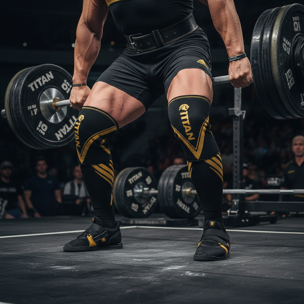 TITAN Knee Sleeves - Black & Gold 7mm Compression Support