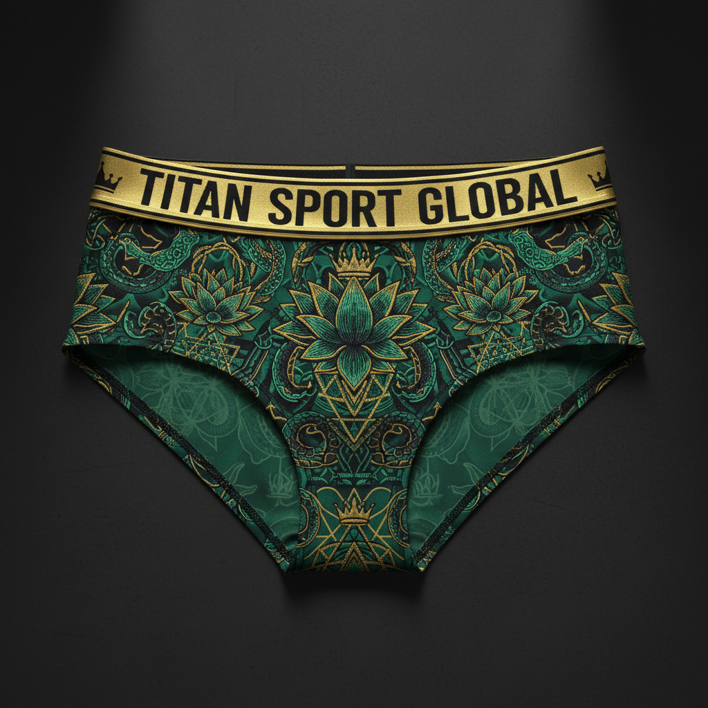 TITAN Crown Edition Women's Jade Serpent Sport Briefs — Jade Green & Gold