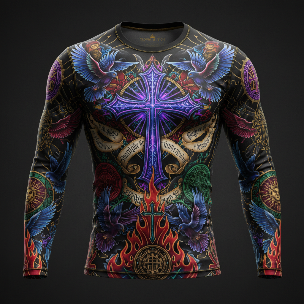 Sealed By The Spirit Men's Compression Shirt — TITAN Crown Edition tattoo artwork