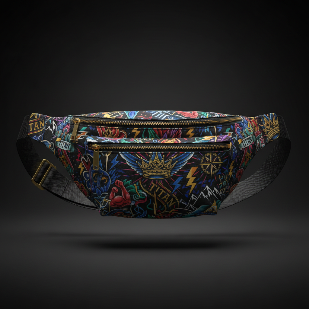 TITAN Fanny Pack — Crown Edition bold all-over sublimation print