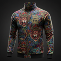 TITAN Men's Zip-Up Athletic Track Jacket — Bold Crown Edition tattoo-style artwork