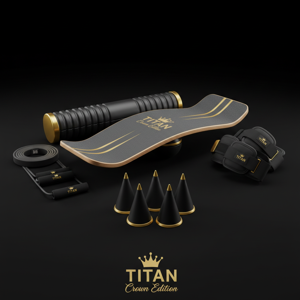TITAN All-In-One Skateboarder's Balance & Core Home Gym Kit — Crown Edition