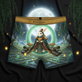 TITAN Han Dynasty Moon Rabbit Women's Cozy Boxer Shorts Crown Edition — rabbit in Han Dynasty empress armor anime art on matte black