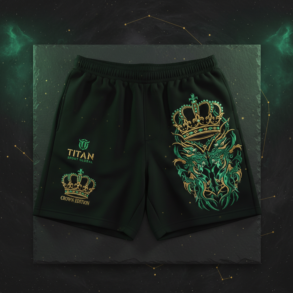 TITAN Men's Crown Edition Lounge Shorts Emerald Gold